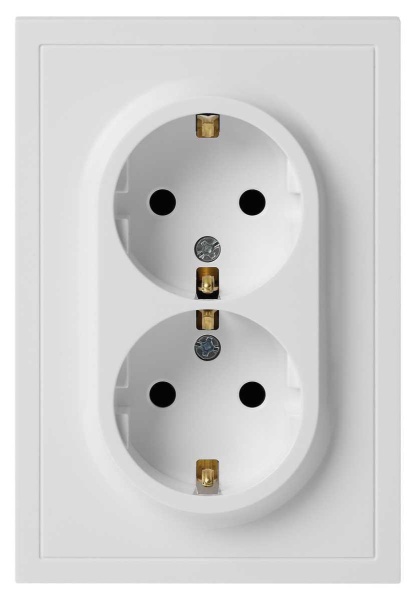 Розетка ЭРА Galaxy 15-2104-08 с заземлением двойная 2X2P+E Schuko 16А-250В IP20 белый матовый Б0070691