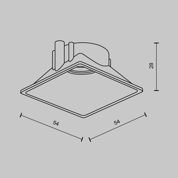 Декоративная рамка-отражатель Maytoni Technical Downlight Alfa LED Ring8-10W-SQ-BS