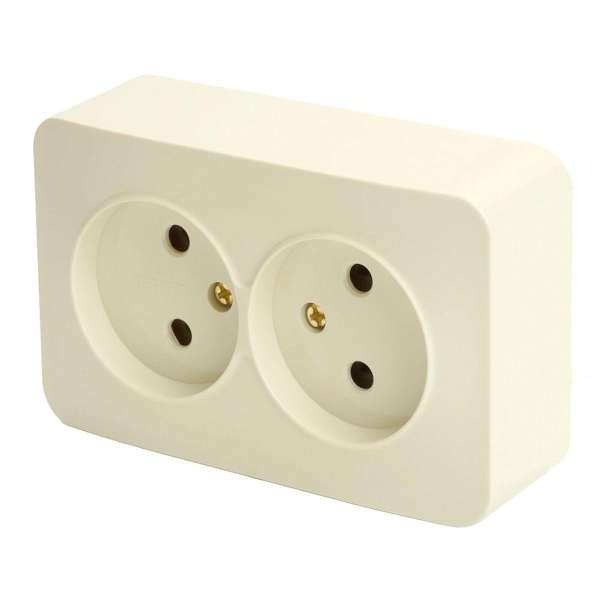 Розетка двойная 2P Stekker София слоновая кость MST10-12-04 49495