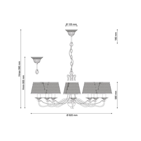 Подвесная люстра Lucia Tucci Bristol 890.8 Ivory Подвесная люстра Lucia Tucci Bristol 890.8 Ivory