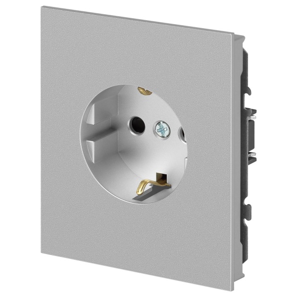 Розетка ЭРА Arktik 16-2101-03 с заземлением 2P+E Schuko 16А-250В алюминий Б0070416