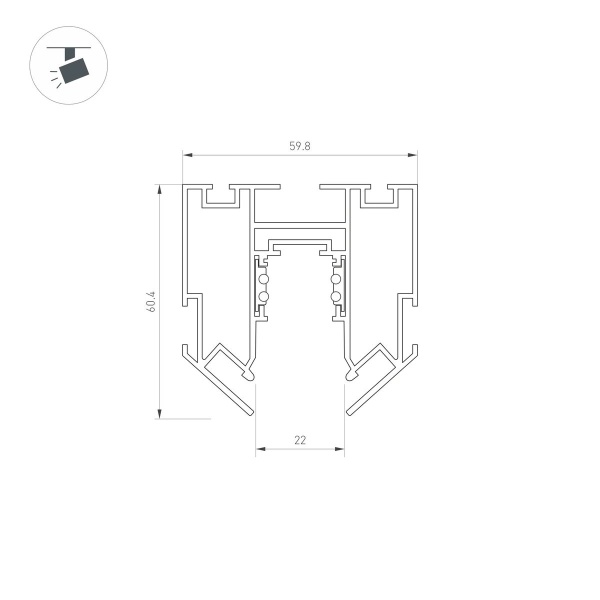 Шинопровод для натяжного потолока Arlight Mag-Orient-Track-2653-STR-G-3000 047572