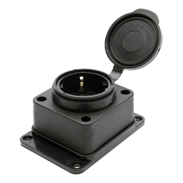 Розетка Feron Stekker с/з 32A 4000V с крышкой черный RST163144 39018 Розетка Feron Stekker с/з 32A 4000V с крышкой черный RST163144 39018