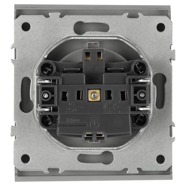Розетка ЭРА Arktik 16-2101-03 с заземлением 2P+E Schuko 16А-250В алюминий Б0070416