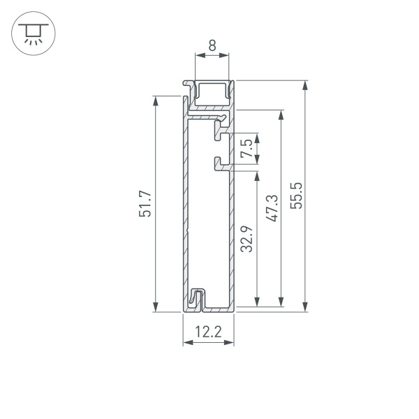 Профиль Arlight Plintus-H55-2000 White 045445