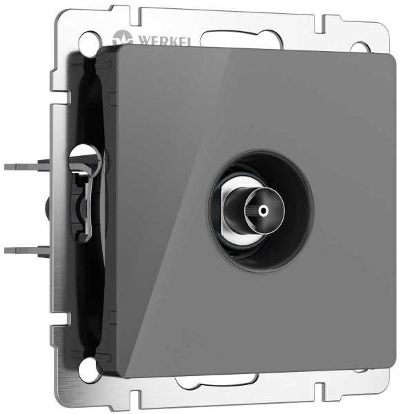 ТВ-розетка Werkel оконечная графит акрил W1183044 4690389197550