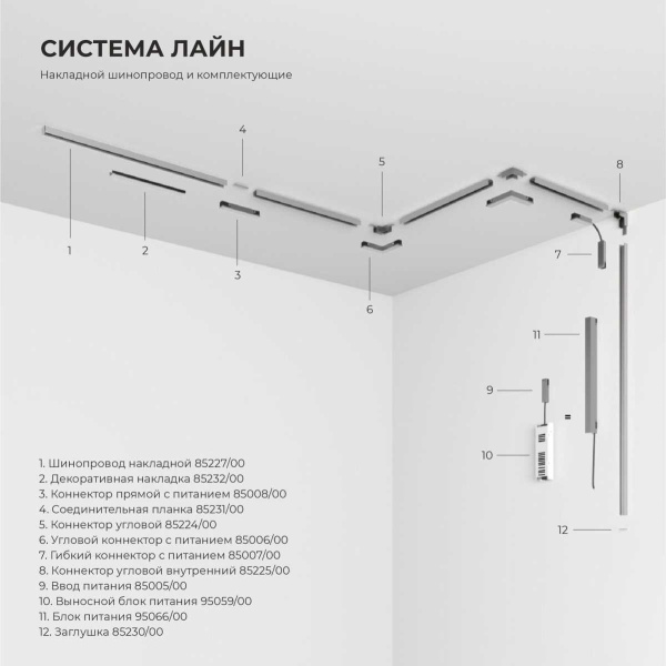 Угловой коннектор никель Elektrostandard 85006/00_система Лайн a072713