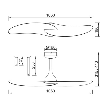 Люстра-вентилятор Mantra IPANEMA II 9037