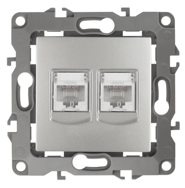 Розетка информационная 2XRJ45 ЭРА 12 12-3108-03 Б0014731 Розетка информационная 2XRJ45 ЭРА 12 12-3108-03 Б0014731