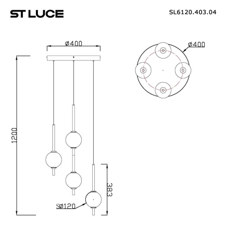 Подвесная светодиодная люстра ST Luce Peek SL6120.403.04