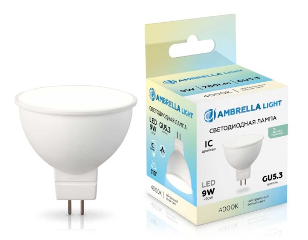 Светодиодная лампа MR16 9W 4000K Ambrella light Bulding 160904