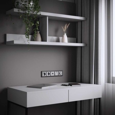 Розетка Werkel Ethernet RJ-45 серебряный матовый W1181065 4690389195624