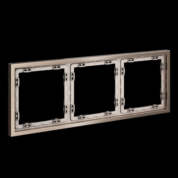 Рамка металлическая на 3 поста, S70 Metal (платина) Voltum VLSM120310