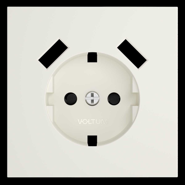Накладка для розетки с заземлением и защитными шторками, с USB A+A, S70 (хлопок) Voltum VLS000913
