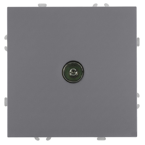 Розетка телевизионная 1-местная (механизм), STEKKER, 75 Ом, 5-862МГц, серия Эмили, RST00-5108-10, платиново-серый, soft touch 49953