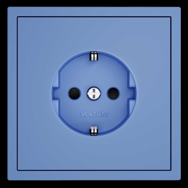 Накладка для розетки с заземлением и защитными шторками, S70 (деним) Voltum VLS000715