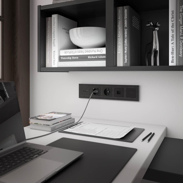 Телефонная розетка RJ-11 Werkel черный матовый W1182008 4690389156960 Телефонная розетка RJ-11 Werkel черный матовый W1182008 4690389156960