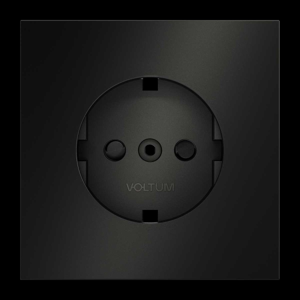 Накладка для розетки с заземлением и защитными шторками, S70 Metal (антрацит) Voltum VLSM000712