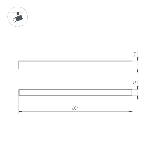 Трековый светодиодный светильник Arlight Mag-Flat-25-L600-18W Day4000 046334