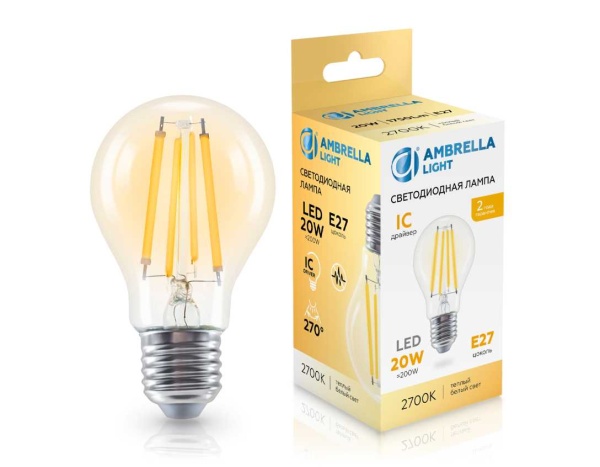 Лампа светодиодная Лон A60 20W 2700K Ambrella light Bulding 602013