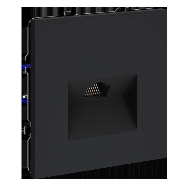 Розетка компьютерная встраиваемая Voltum S70 RJ45 кат.6, (графит) VLS060107