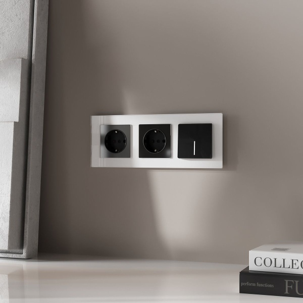 Выключатель одноклавишный с подсветкой Werkel черный акрил W1110148 4690389197604