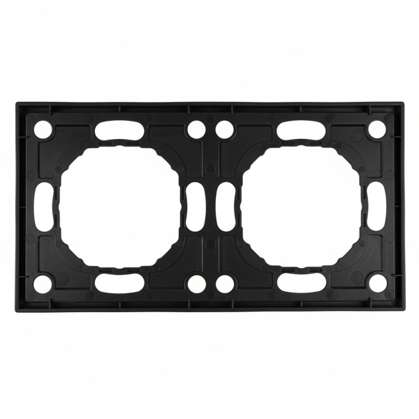 Рамка STEKKER, PFR00-5002-05 2-местная, серия Эмили, черный уголь, soft touch 49859