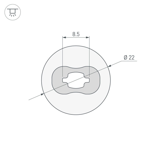 Профиль Arlight WPH-Flex-D22-360Deg-S8-5M White 045847