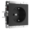 Розетка с заземлением Werkel черный матовый W1171008 4690389156878