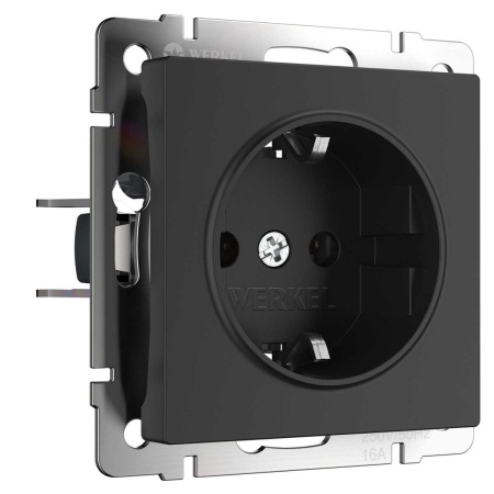 Розетка с заземлением Werkel черный матовый W1171008 4690389156878