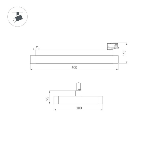 Трековый светодиодный светильник Arlight LGD-Afina-4TR-S600x300-50W Day4000 035495(1)