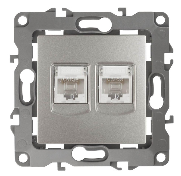 Розетка информационная 2XRJ45 ЭРА 12 12-3108-15 Б0019357 Розетка информационная 2XRJ45 ЭРА 12 12-3108-15 Б0019357