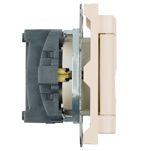 Розетка 1-местная с крышкой с защ. штор, Stekker, с/з, IP42, 250В, 16А Эмили, RST16-5112-08, кашемир, soft touch 49907