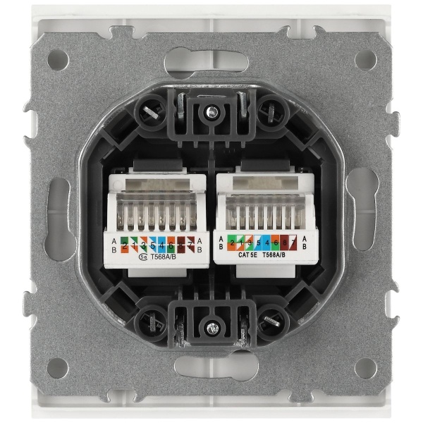 Розетка ЭРА Arktik 16-3108-08 информационная двойная 2XRJ45 белый матовый Б0070491