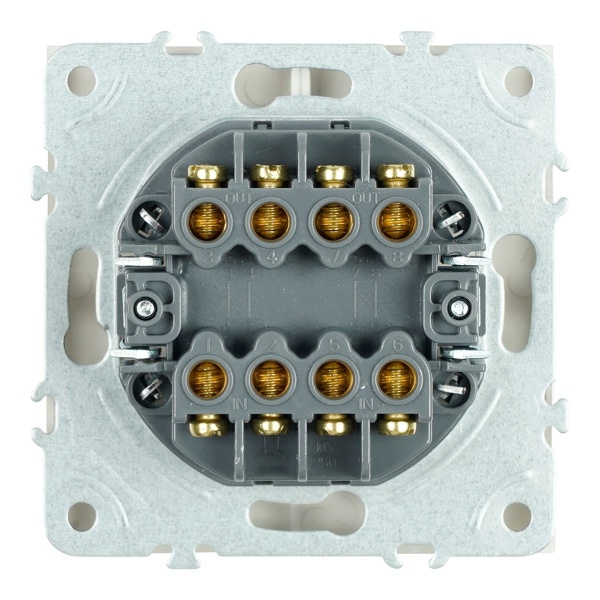 Переключатель перекрестный 2-клавишный (механизм), Stekker, 250В, 10А Эмили, RSW10-5111-08, кашемир, soft touch 50165