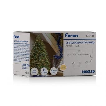 Светодиодная гирлянда Feron Линейная 230V теплый белый 8 режимов CL10 48181
