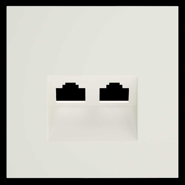 Накладка для розетки компьютерной двойной RJ45+RJ45 кат.6, S70 (хлопок) Voltum VLS001413