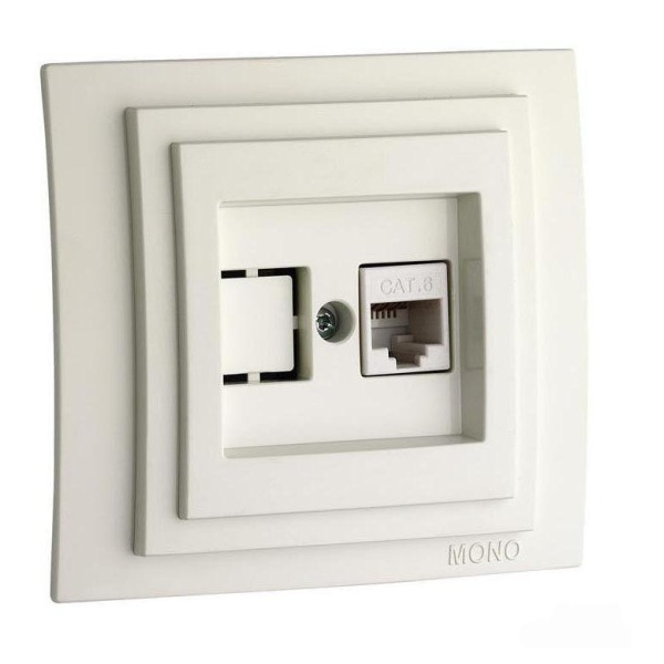 Розетка компьютерная RJ45 Mono Electric Larissa 6 кат белый 103-191905-125 Розетка компьютерная RJ45 Mono Electric Larissa 6 кат белый 103-191905-125