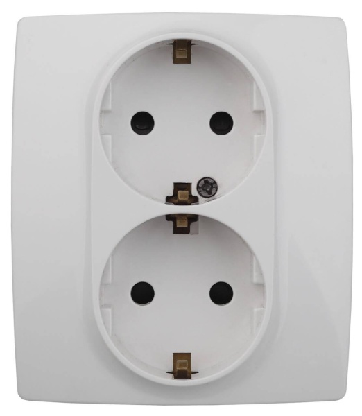 Розетка ЭРА 12 2x2P E Schuko со шторками 16A 250V 12-2104-01 Б0014699 Розетка ЭРА 12 2x2P E Schuko со шторками 16A 250V 12-2104-01 Б0014699