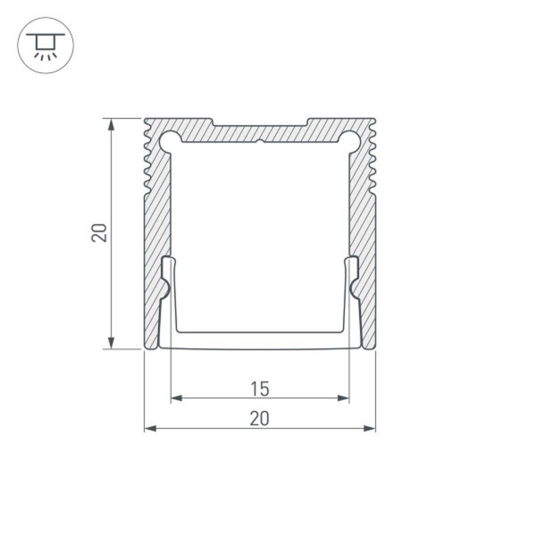 Профиль Arlight SL-SLIM20-H20-3000 ANOD 036038
