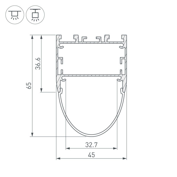 Профиль Arlight ARH-Line-B-3652-2000 Anod 036347