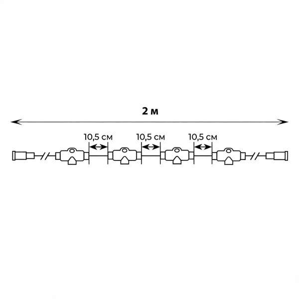 Провод-шина для гирлянд Uniel UCX-F90 T20/2M/WH UL-00013216