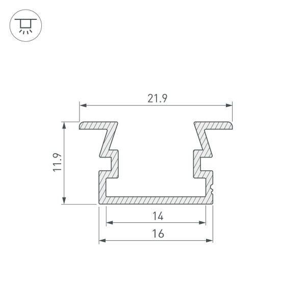 Профиль Arlight PDS-FS-3000 Anod 040733