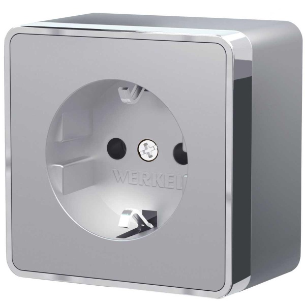 Розетка с заземлением Werkel Gallant серебряный W5071006 4690389167157