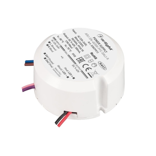 Блок питания Arlight ARJ-SN-40300-PFC-DALI-R 9-40V 12W IP20 0,3A 038299(1)