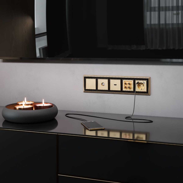 Акустическая розетка Werkel шампань рифленый W1185010 4690389160646