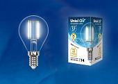Лампа светодиодная (UL-00003254) E14 7,5W 4000K прозрачная LED-G45-7,5W/NW/E14/CL GLA01TR