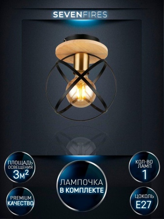 Потолочный светильник Seven Fires Mirna WD3573/1C-BK-AB