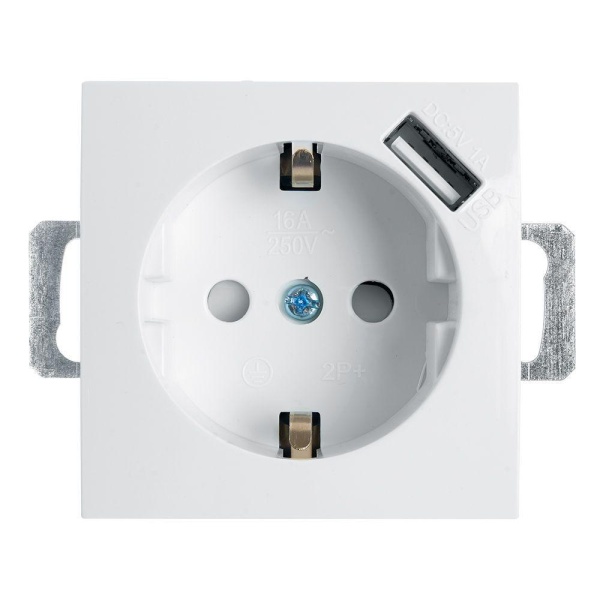 Розетка Feron Stekker Эрна c/з 16A 250V с защитной шторкой и с USB белый PST16-9111-01 39318 Розетка Feron Stekker Эрна c/з 16A 250V с защитной шторкой и с USB белый PST16-9111-01 39318