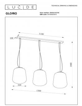 Подвесной светильник Lucide Glorio 25402/03/65